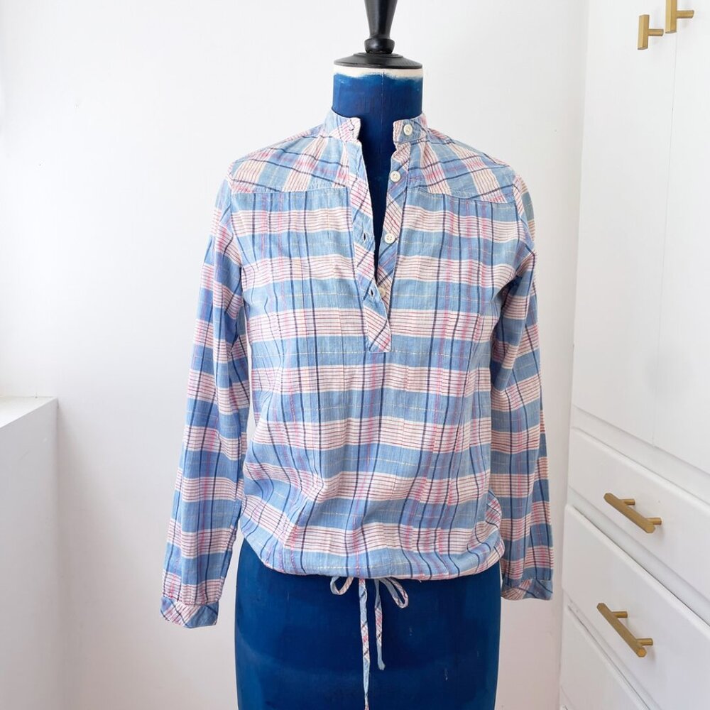 Think Positive Vintage Cotton Gauze Striped Pullover XS/S - Picture 2 of 16